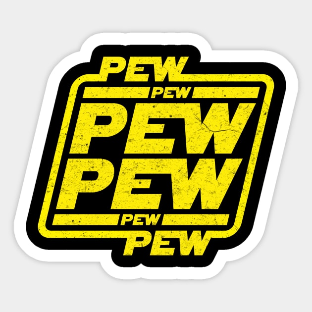 Pew pew vintage dirty Sticker by Bomdesignz